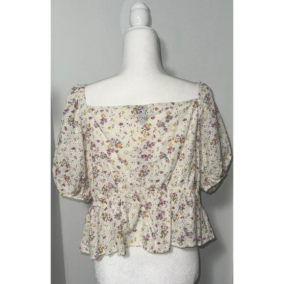 Wild Fable Womens XXL Crop Top Eyelet Floral Cottagecore Dainty Feminine Boho - Picture 2 of 8